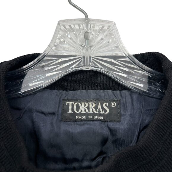 VTG Torras 100% virgin wool knit and leather men's pullover sweater size 42 / M - Picture 3 of 10